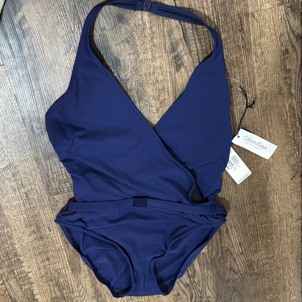 Calvin Klein Navy Swimwear Belt Buckle Wrap Mailott